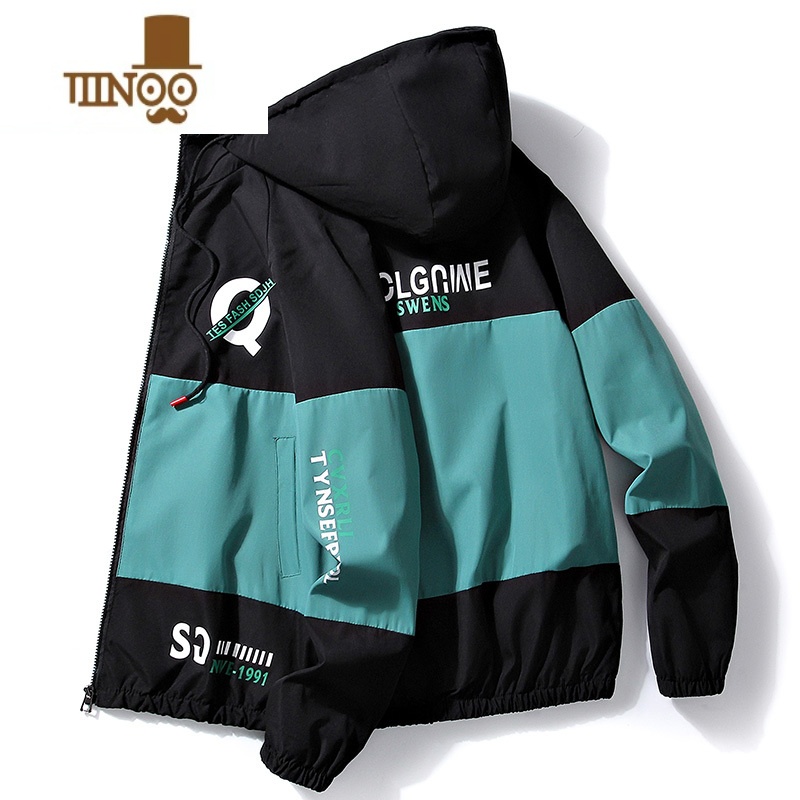 YANXU外套男休闲潮流青少年韩版男士夹克学生薄款连帽工装百搭上衣高清大图