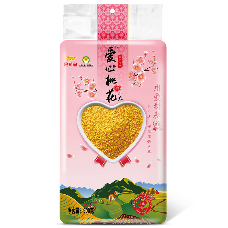 金龙鱼爱心桃花小米900g 黄小米 小米粥 小黄米 粥米 五谷杂粮 月子米 真空装高清大图