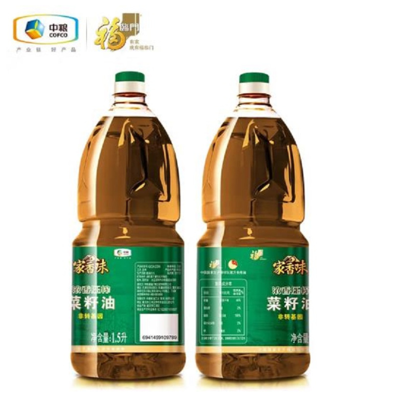 福临门 非转基因压榨菜籽油1.5L 食用油