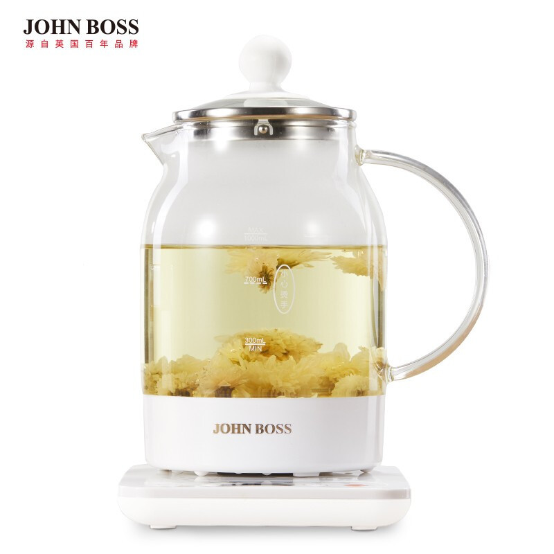 宝客 JOHN BOSS 时尚多功能养生壶 HE-WS10 电热水壶玻璃壶保温电水壶多功能预约煮茶壶1L 单个价