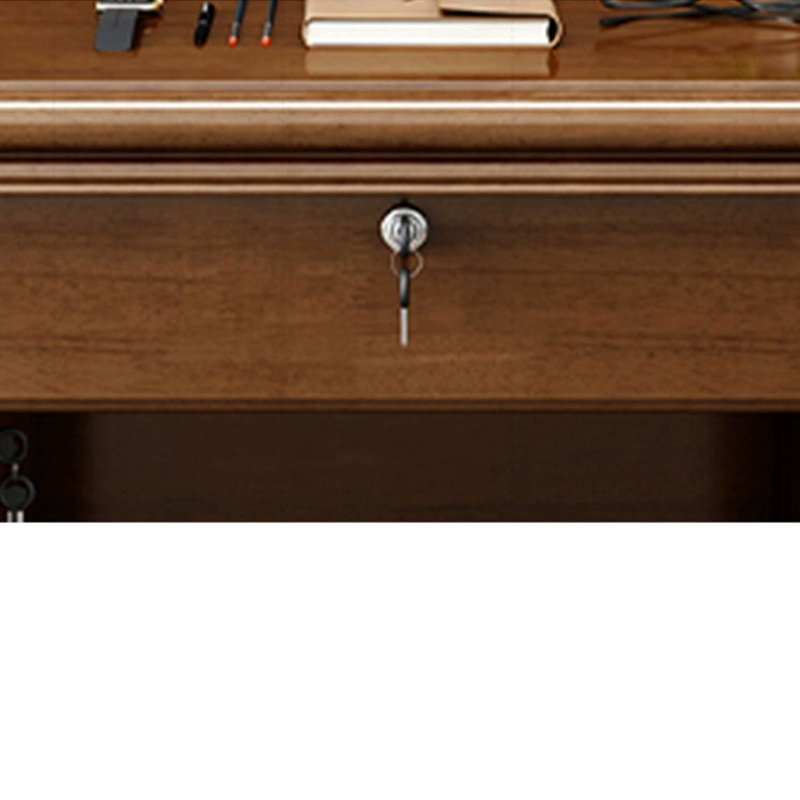 湘渭办公桌办公室中式家用书桌写字台单人C款胡桃色1.6米(办公款)高清大图