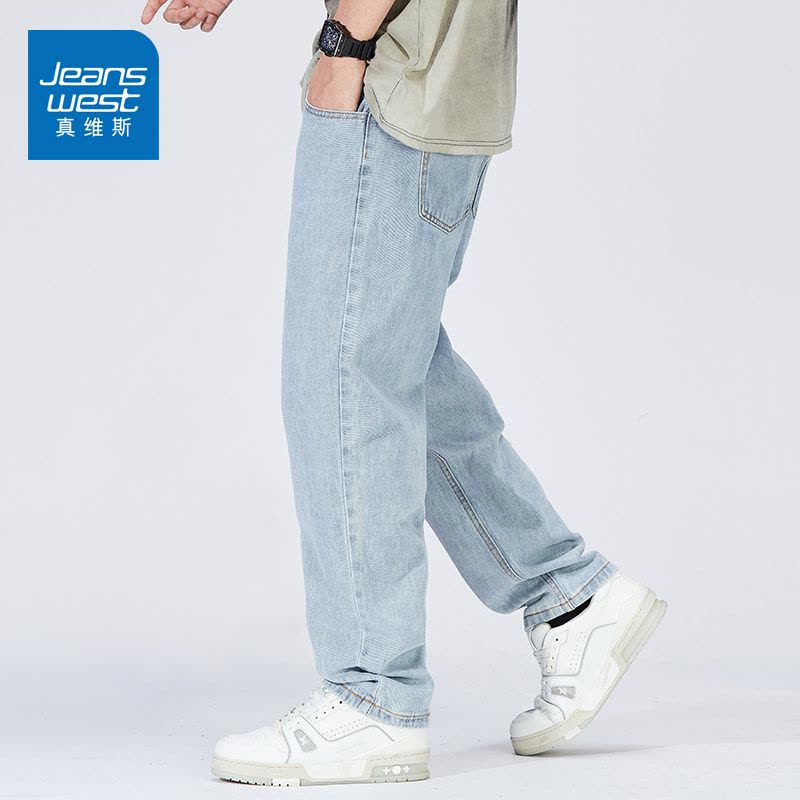 真维斯裤子男夏天官方时尚阔腿裤2022年薄款直筒九分裤高级感裤子图片