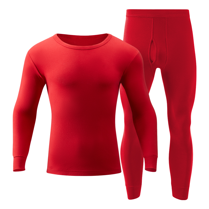 恒源祥本命年内衣套装男女士大红色结婚秋衣卫生裤加绒保暖纯棉龙年高清大图