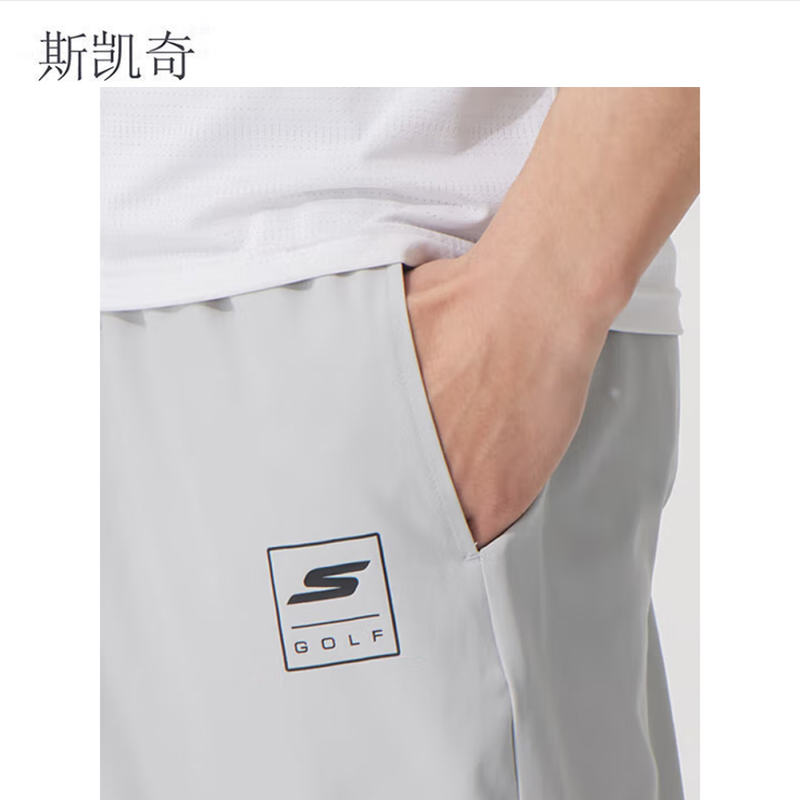 斯凯奇 男款灰色针织长裤 P225M281-02VPXL 条高清大图