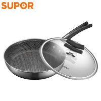 苏泊尔(SUPOR)X晶盾煎炒锅不锈钢防粘平底锅煎锅燃气电磁炉通用CJ26JB1