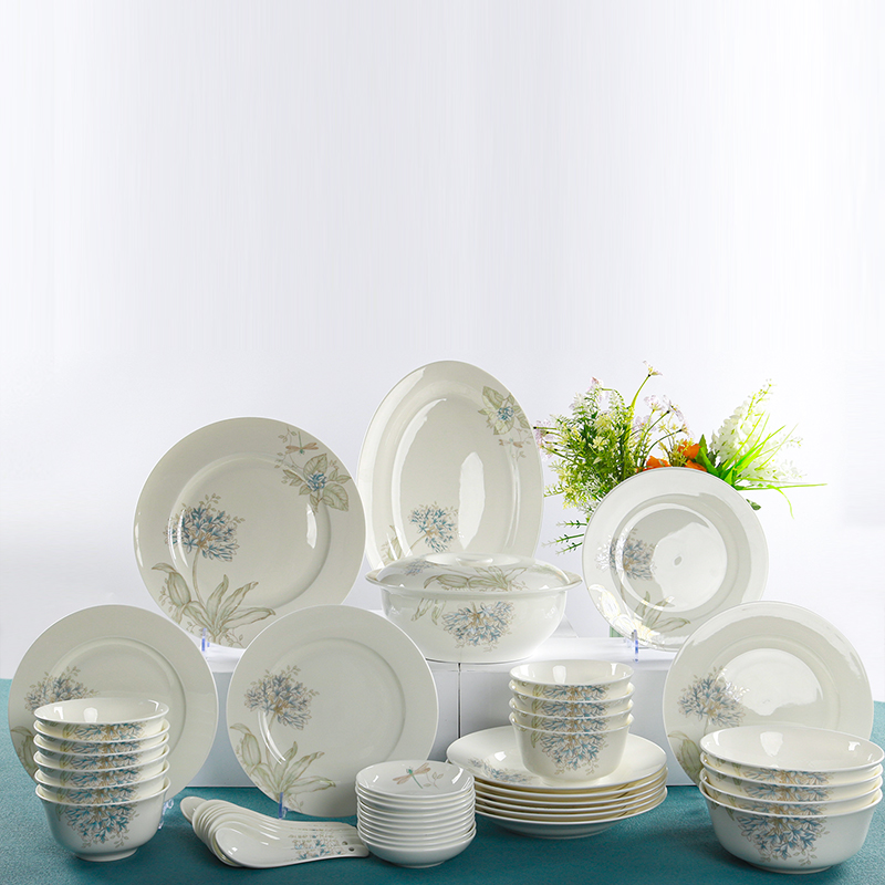 北国风光骨瓷50头餐具静静绽放TS-0050套高清大图