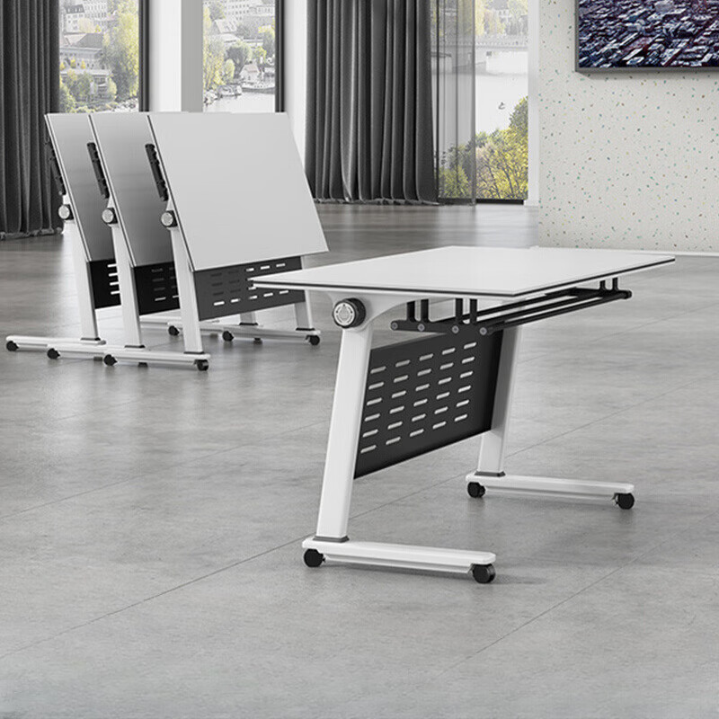 锦北 折叠桌可移动拼接桌多功能长条桌培训会议桌双人桌单桌1400*500*750mm高清大图