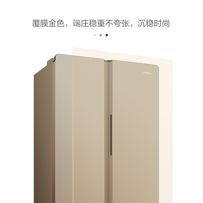 康佳(KONKA)BCD-405WD5EGX 405升对开门冰箱风冷无霜金色外观