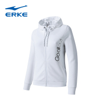 鸿星尔克(ERKE)女子开衫带帽卫衣2018秋冬新款休闲运动保暖防风女子上衣52219114021
