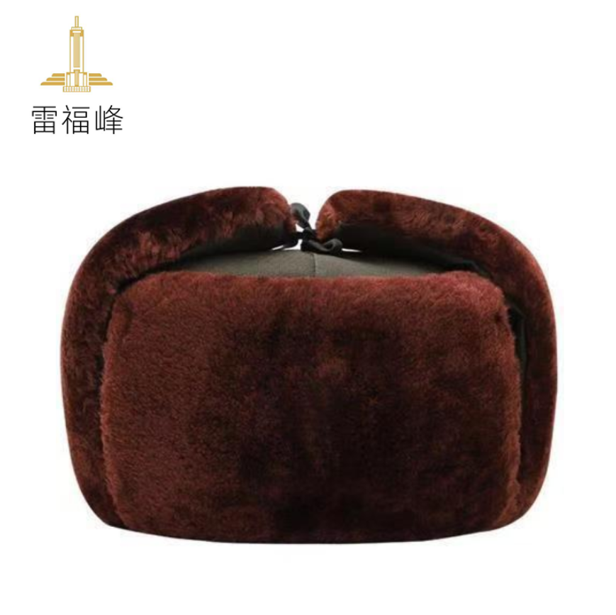 防寒棉帽 军绿色布面[护鼻子] 顶高清大图