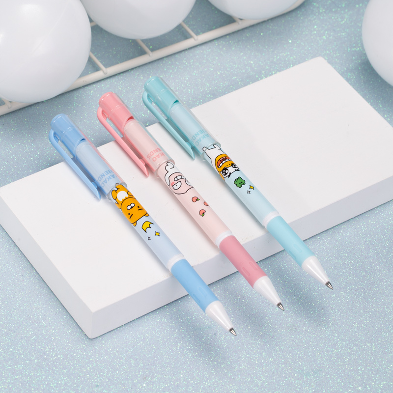 得力deli A452KAKAO FRIENDS臻顺滑中性笔0.5mm弹簧头 书写顺滑签字笔 按动式办公用笔12支装