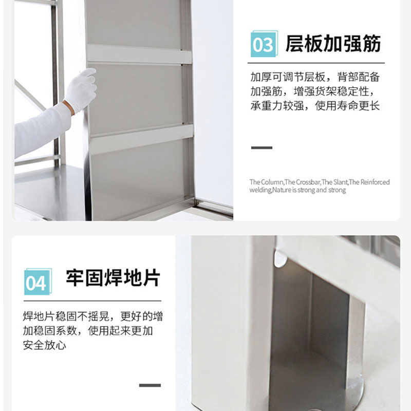 圣德列不锈钢仓储货架置物架3层每层200kg2000*500*2000 HJ-11组高清大图