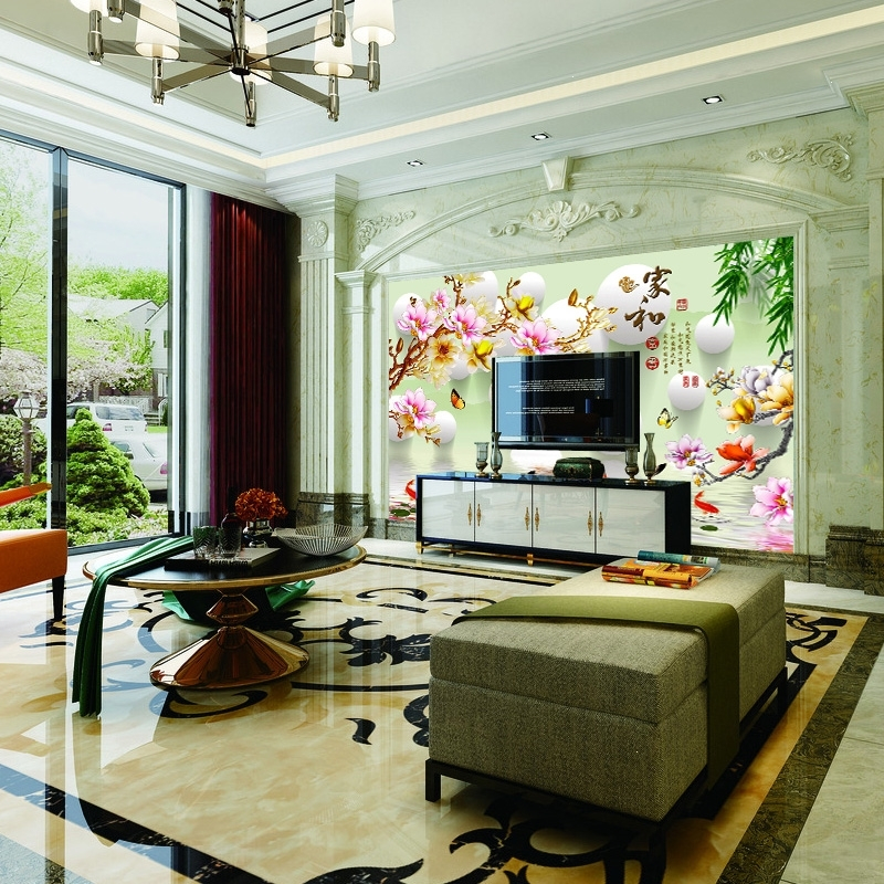 5d电视背景墙壁纸装饰壁画8d立体墙纸客厅大气影视墙沙发无缝墙布