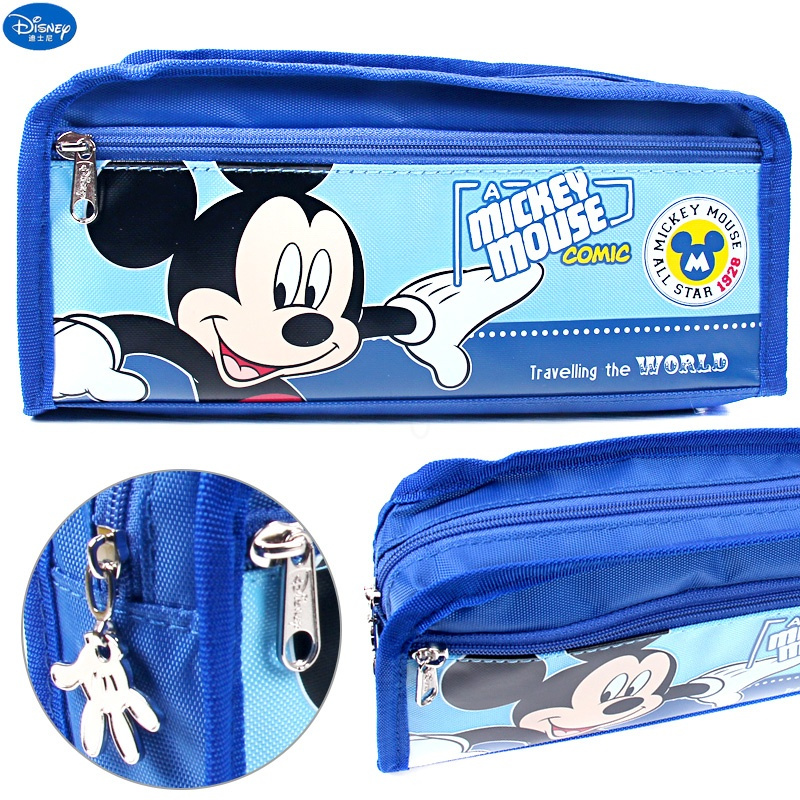迪士尼儿童小学生笔袋冰雪奇缘女卡通布文具袋男生大容量铅笔袋