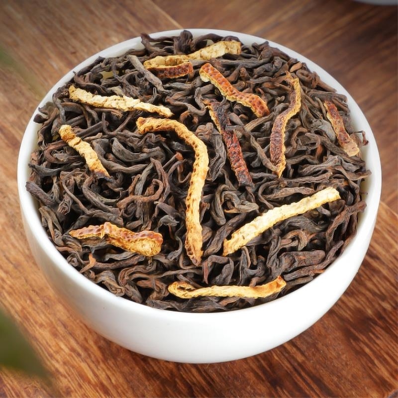 正宗新会老陈皮普洱熟茶传统云南古树茶叶陈年普洱陈皮普洱罐装高清大图