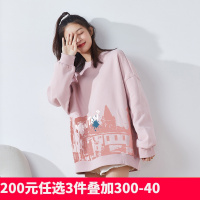 [2.5折价72元]唐狮早秋新款加绒卫衣女原宿风上衣韩版宽松百搭潮牌外套
