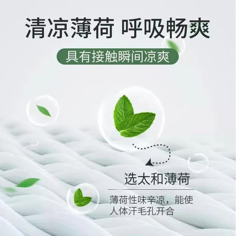 海氏海诺 50只独立装夏季薄款一次性透气无纺布清新防护口罩成人款薄荷清凉口罩高清大图