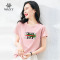 WAXY外穿短袖美式街潮时尚印花个性官方潮流吊带T恤女正肩全棉Tee