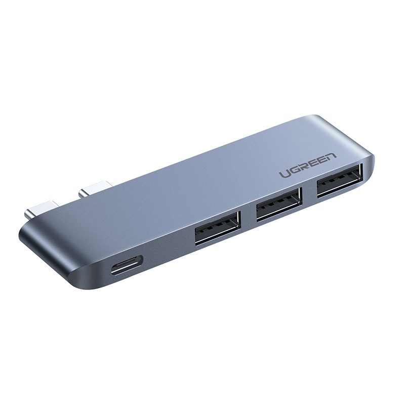 绿联60564 Type-C扩展坞USB-C转3.0HUB转换器分线器充电数据线雷电3拓展坞