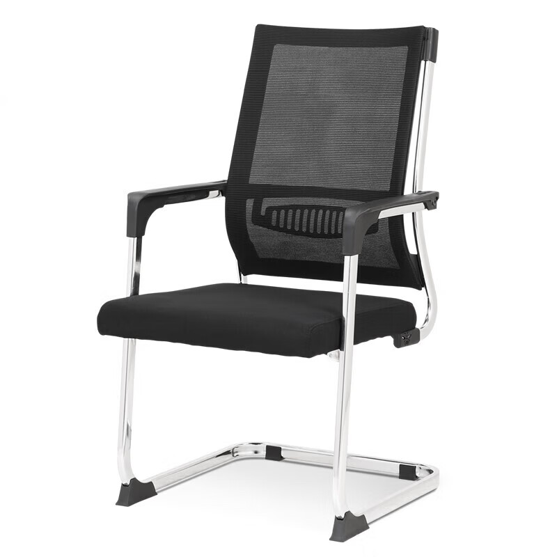 晋舰电脑椅办公椅会议椅家用弓形椅班前椅职员椅人工力学椅LMJY-58黑高清大图