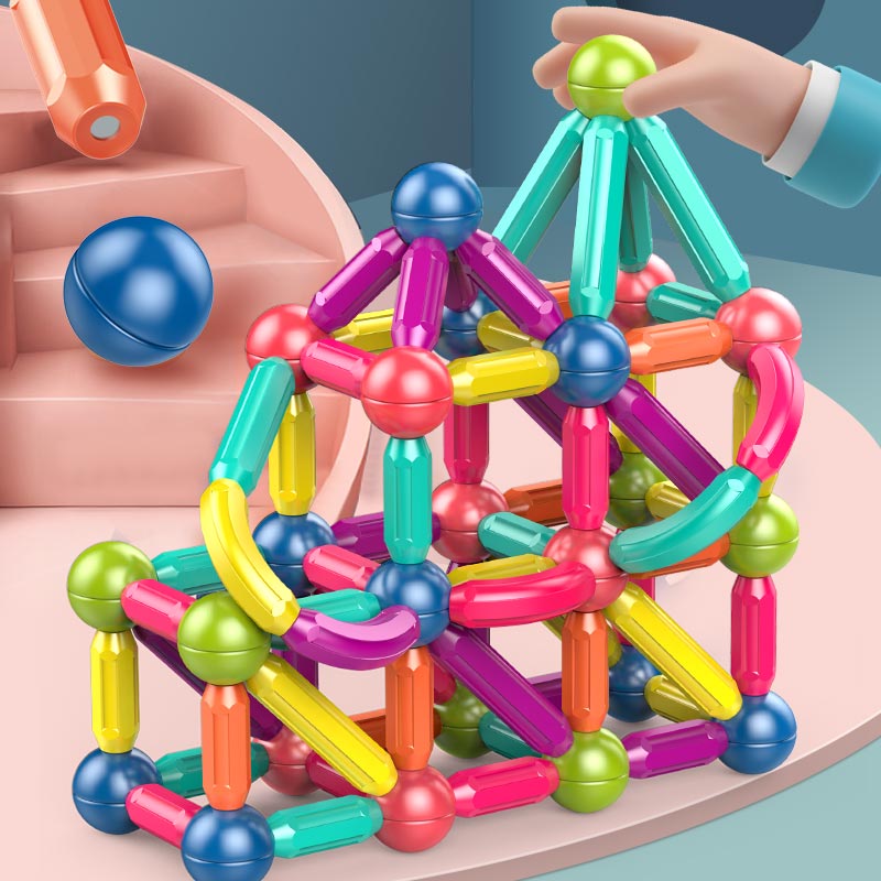 蓓臣儿童磁力棒3岁4大颗粒积木拼装益智力男孩子磁铁百变女孩宝宝玩具