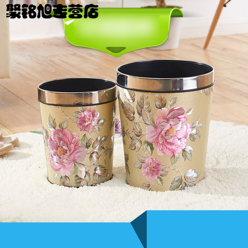 无盖垃圾桶时尚创意客厅酒店家用厨房卫生间塑料垃圾桶垃圾筒生活家居日用家庭清洁用品清洁工具垃圾桶卫生桶