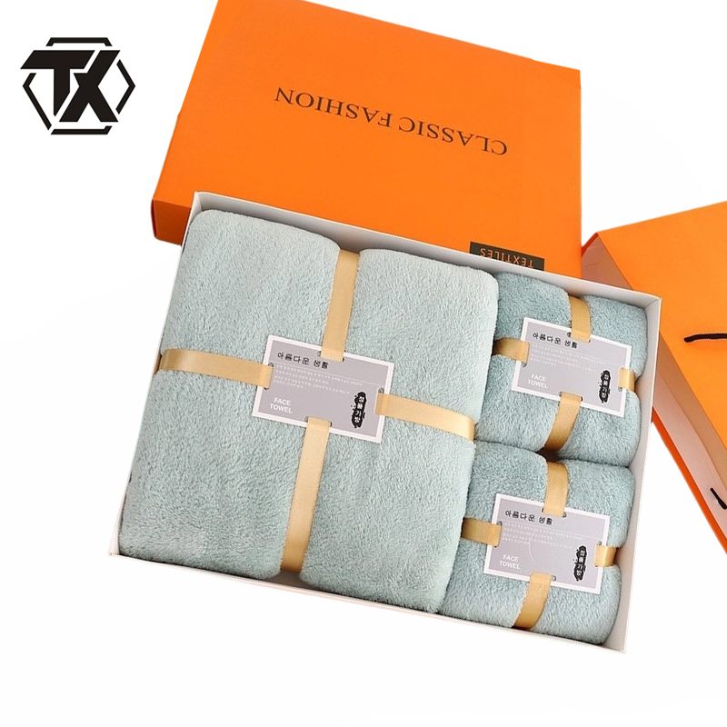 铁迅 毛巾浴巾三件套礼盒 I176 套高清大图