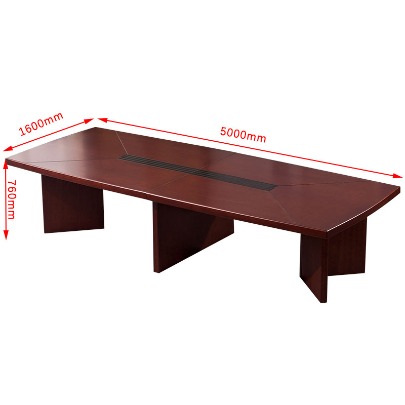 鑫金虎 会议桌长桌油漆贴木皮会议洽谈桌会议室办公桌5m高清大图