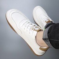 牛皮男鞋子秋季新款歪头小丑鞋潮真皮透气百搭运动休闲鞋男士