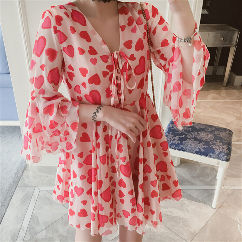 200斤大码女装胖仙女胖mm夏装减龄甜美洋气雪纺遮肚子连衣裙藏肉粉红