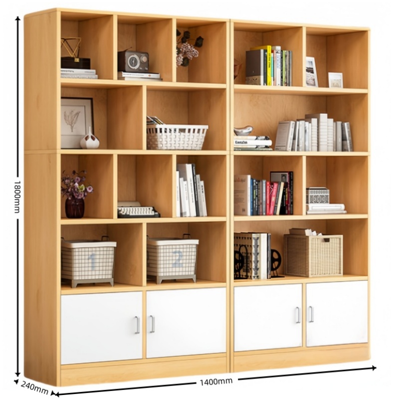 攸形四门书柜1400*240*1800mm台高清大图
