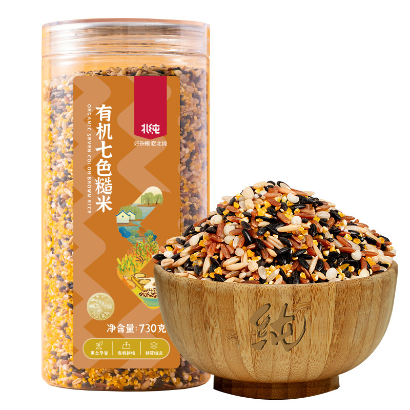 北纯 有机七色糙米-(罐装)730g*2罐高清大图