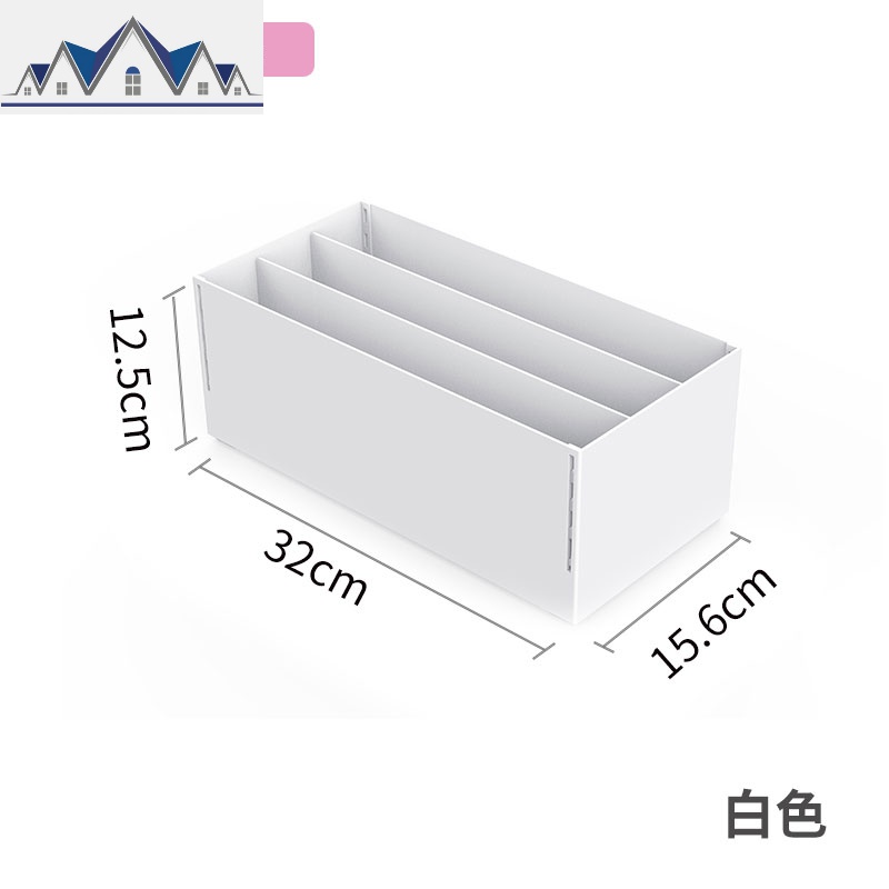 袜子内裤内衣收纳盒分格神器家用衣柜装放抽屉式三合一分隔整理箱_1_681 （白）小号3格文胸盒