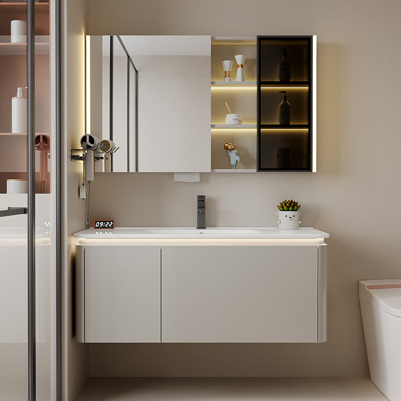 陶瓷盆洗漱台家用卫生间洗手盆洗脸盆柜组合卫浴柜吊柜挂墙式y6311