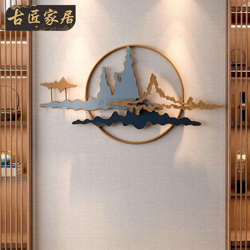 现代墙面装饰挂件 创意立体祥云壁饰 客厅沙发背景墙装饰轻奢壁挂 三维工匠 120*65cm高清大图