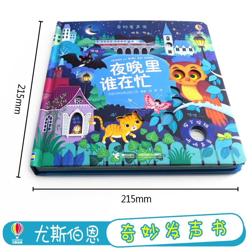 [正版]尤斯伯恩奇妙发声书 夜晚里谁在忙 usborne儿童绘本0-1到2-3周岁宝宝有声立体书婴儿早教阅读故事书籍幼儿