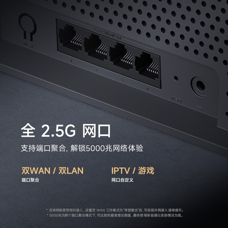 小米路由器BE6500 WiFi7 6500兆级全2.5G网口4核高通处理器家用路由器高清大图