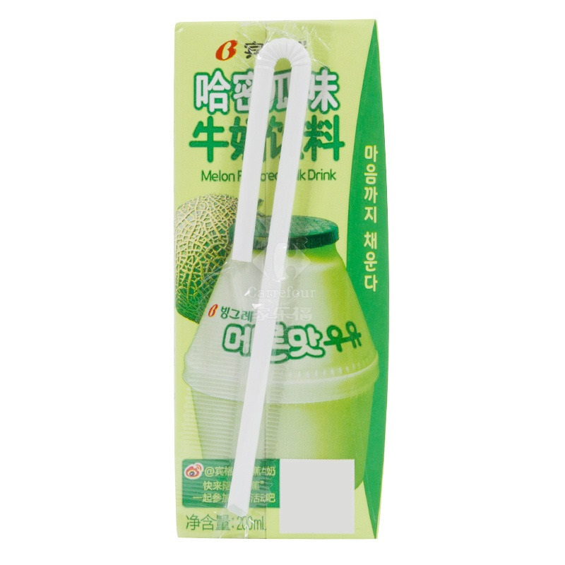 宾格瑞牌哈密瓜味牛奶饮料200ml(单盒装)