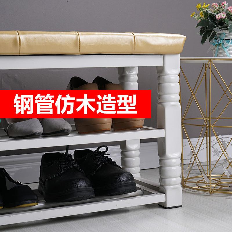 美帮汇创意收纳鞋架多功能换鞋凳家用口储物柜可坐沙发长方形置物凳子高清大图