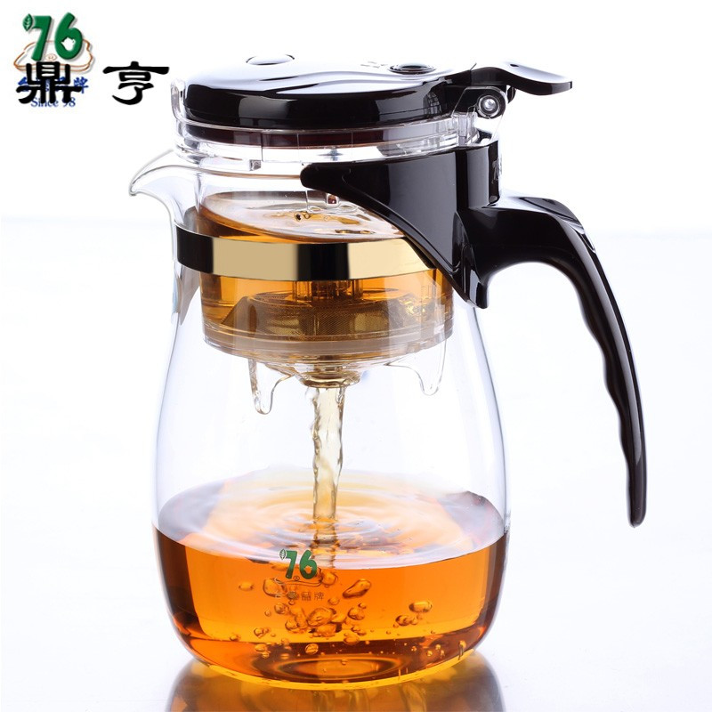 鼎亨台湾飘逸杯耐热玻璃功夫茶具 泡茶壶过滤内胆可全拆洗玲珑茶