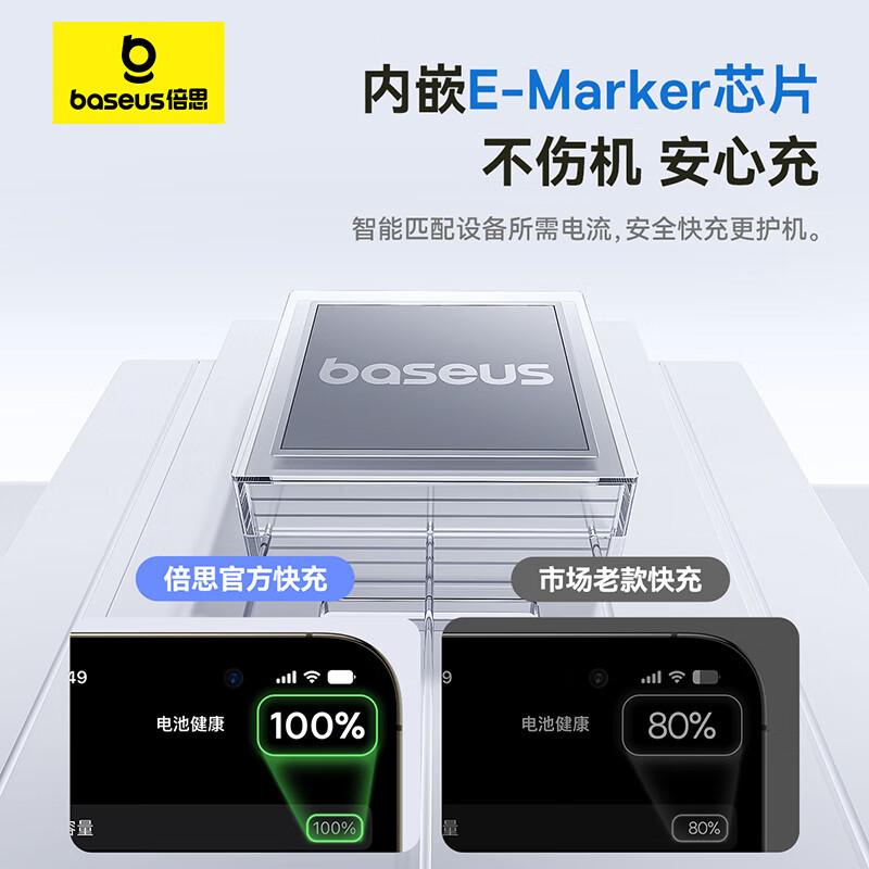 倍思苹果15/16充电线双头type-c数据线PD100W快充CtoC车载适用iPhone15/16iPad星海蓝1米高清大图