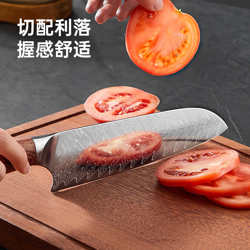 炊大皇(COOKER KING)大马士革飞羽三德刀QD01FY高清大图