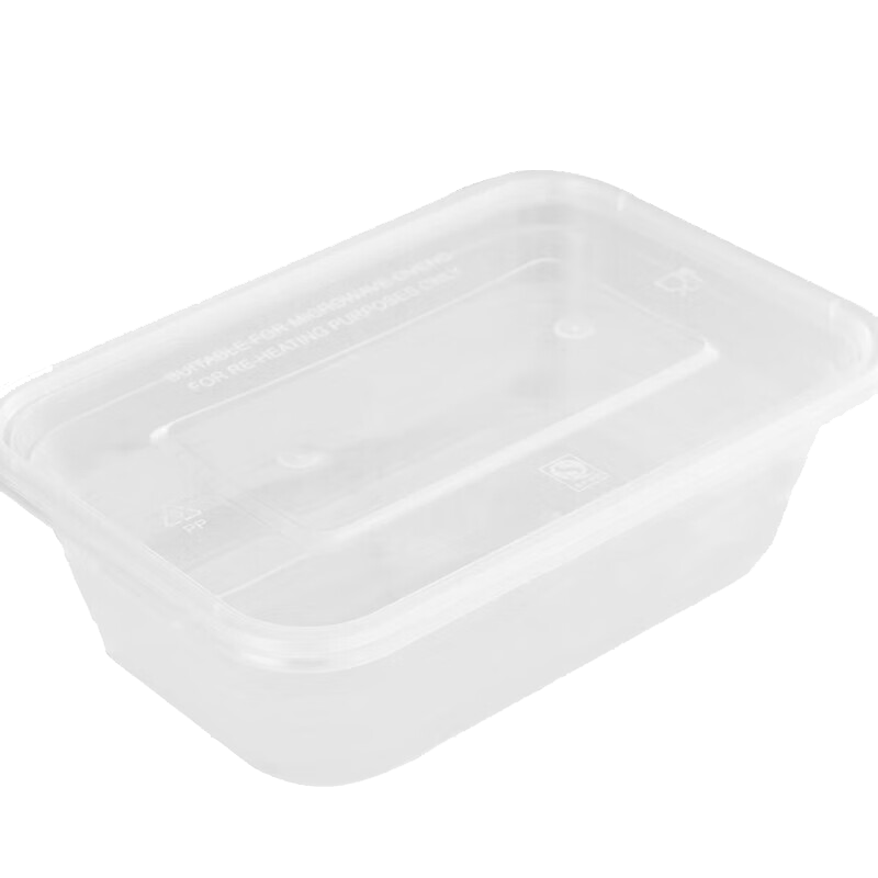 儵忽 一次性方形密封盖磨砂底透明打包盒 RF-750ml 750ml 500套/1箱高清大图