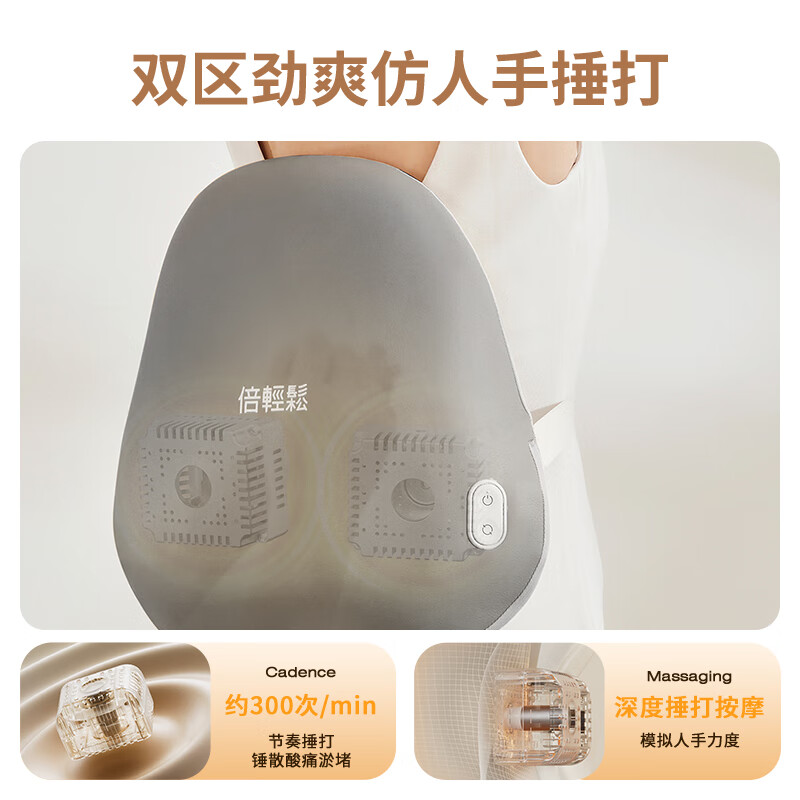 倍轻松便携肩颈按摩器B2深层按摩缓解疲劳随时随地放松设计高清大图