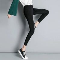 韩版外穿薄款黑色打底裤春秋魔术裤女小脚裤高腰显瘦弹力铅笔裤