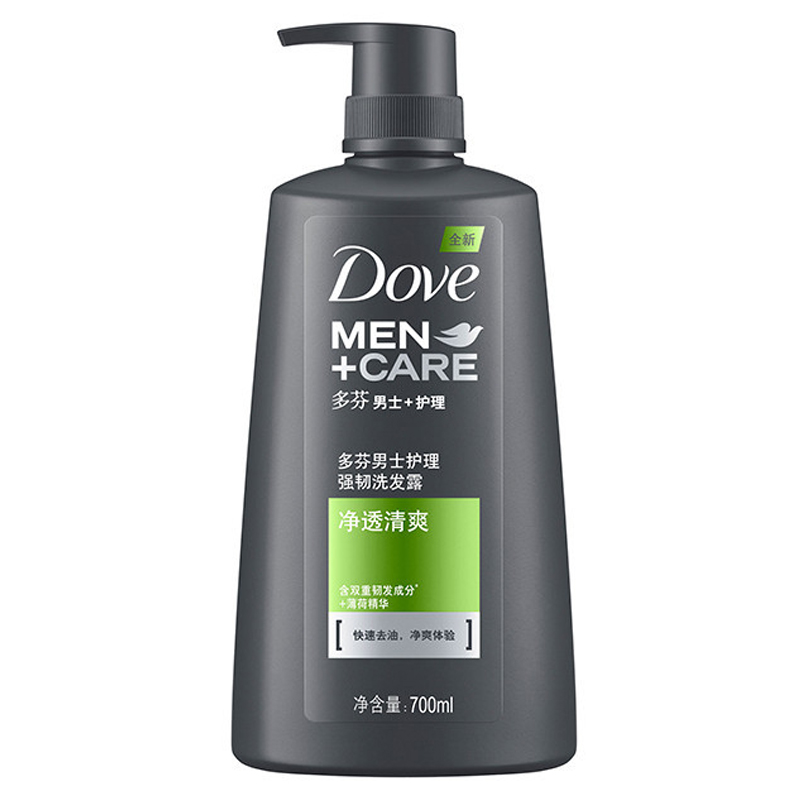 多芬(Dove)洗发水 男士+护理 强韧洗发露 净透清爽700ml【联合利华】