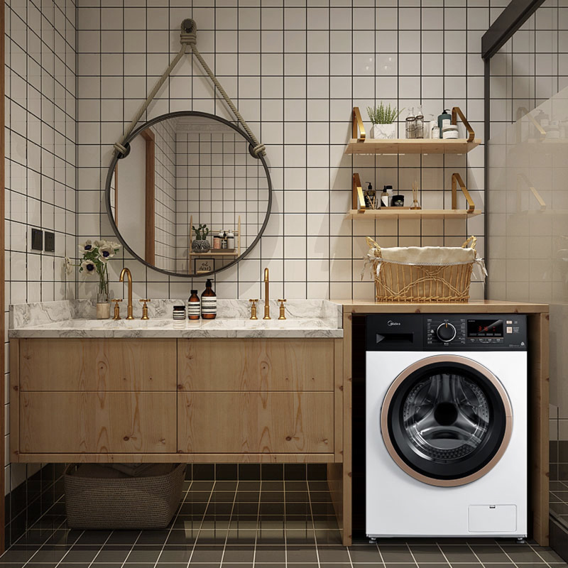 美的(Midea)MG100V51D5 新品10公斤大容量滚筒变频洗脱一体洗衣机 莫兰迪配色 60℃恒温煮洗,消毒灭螨高清大图