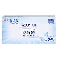 强生欧舒适隐形近视眼镜双周抛硅水凝胶6片薄透水润舒适acuvue 600