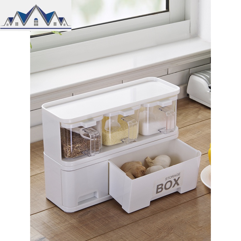 厨房抽屉式塑料调料盒组合套装家用胡椒粉调味用品收纳盒_4_107高清大图