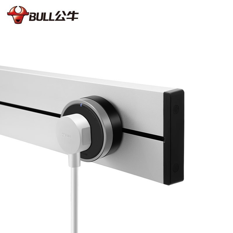 公牛(bull)GN-GB1银色500mm轨道插座公牛移动轨道插座厨房专用电力滑轨插排家用多功能明装无线排插
